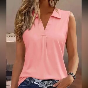 NWT- Coral, Sleeveless Polo Tank